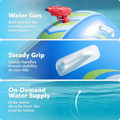 Sloosh Inflatable Jet Ski Pool Float with Water Gun