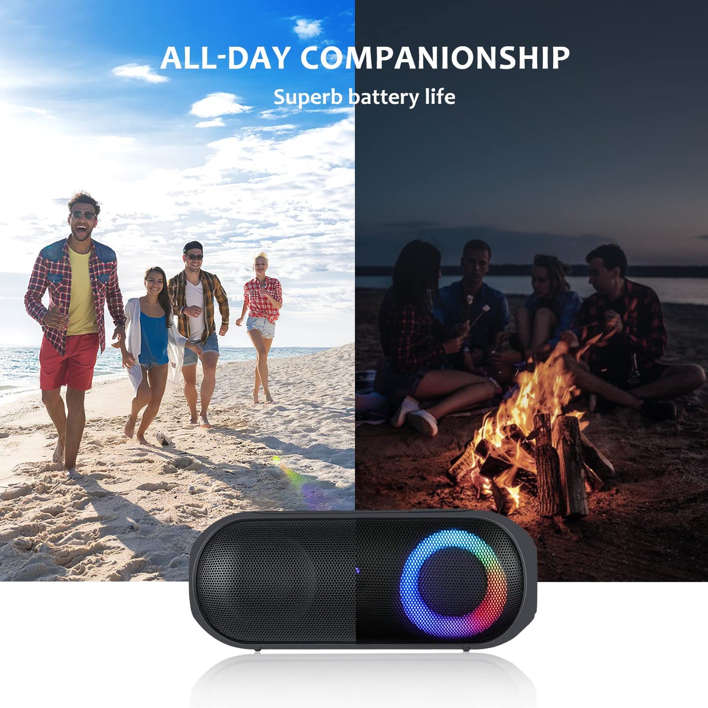 30W Waterproof Bluetooth Speakers with RGB Lights