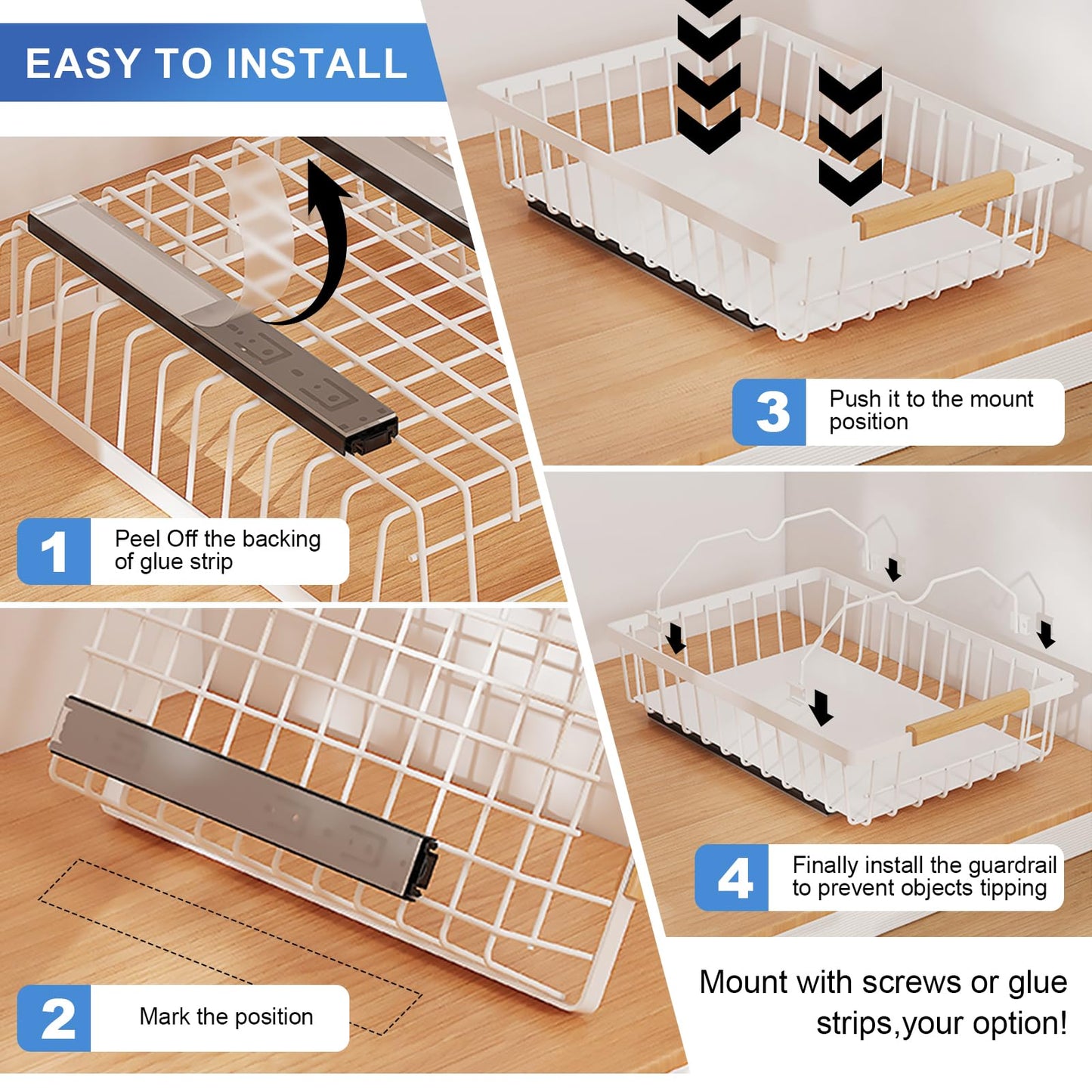 Pull Out Basket Drawer Organizer for Cabinet