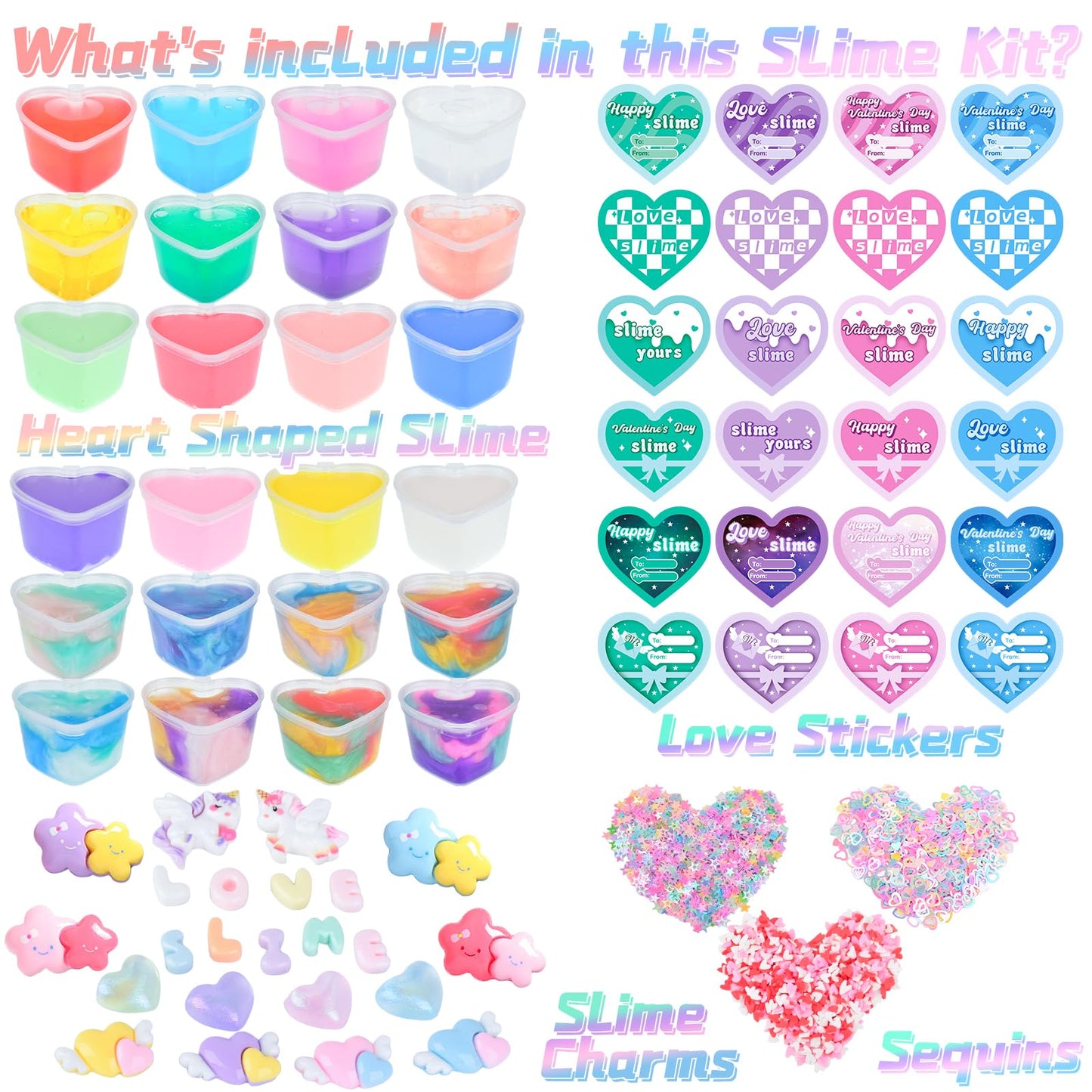 Valentine's Day Slime Party Favors - 24 Pack