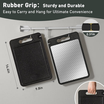 2 in 1 Stainless Steel Cutting Board with Handle