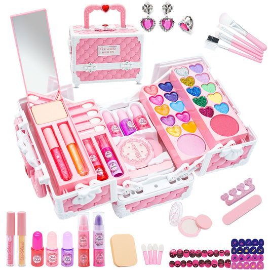 Kids Makeup Kit Girls Toys - Girls Makeup Kit for Kids, Little Girls Make up Set Safe & Non Toxic Makeup for Toddlers Children Princess, Christmas Birthday Gifts Toy for 4 5 6 7 8 Year Old Girl