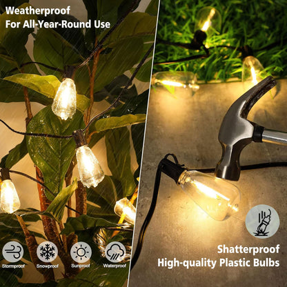 300FT Waterproof Edison String Lights for Outdoors