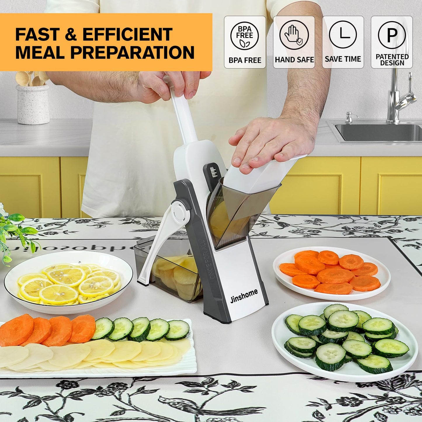 Adjustable Mandoline Slicer and Veggie Chopper