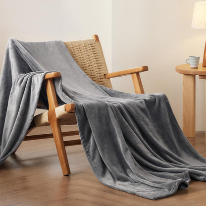 Bedsure Grey Fleece Blanket 50x70 Blanket - 300GSM Soft Lightweight Plush Cozy Blankets for Bed, Sofa, Couch, Travel, Camping
