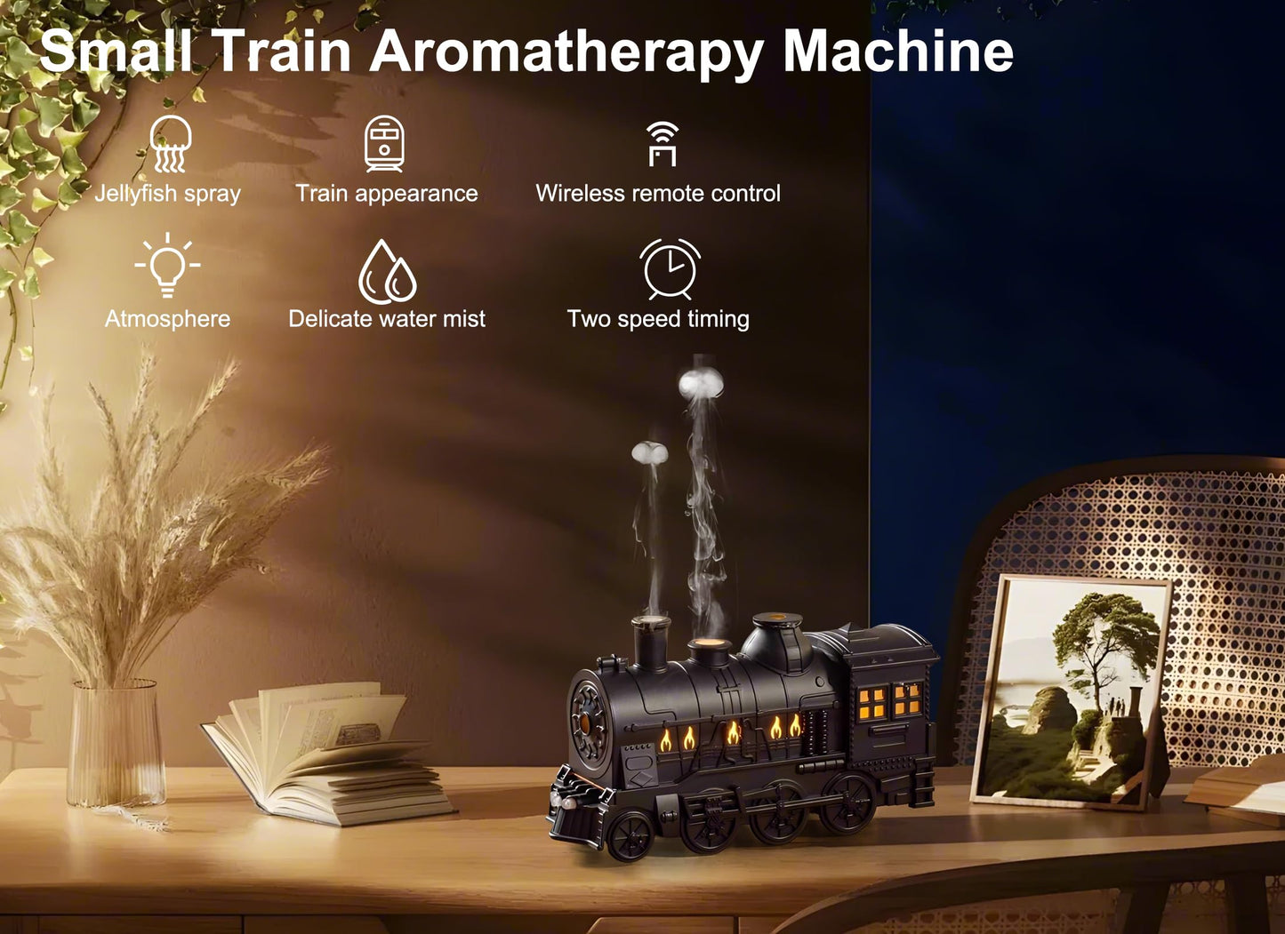 Train Shape Essential Oil Diffuser with Remote