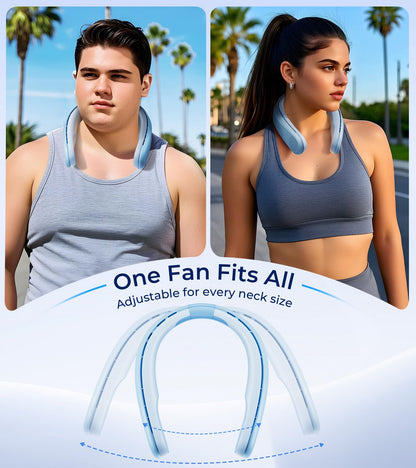 Rechargeable Neck Fan by RANVOO, Hands-Free Cooling