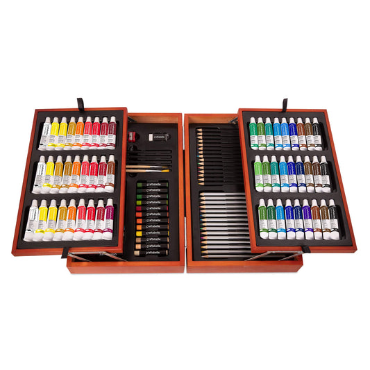 Craftabelle 117pc Kids Painting Set in Wooden Case