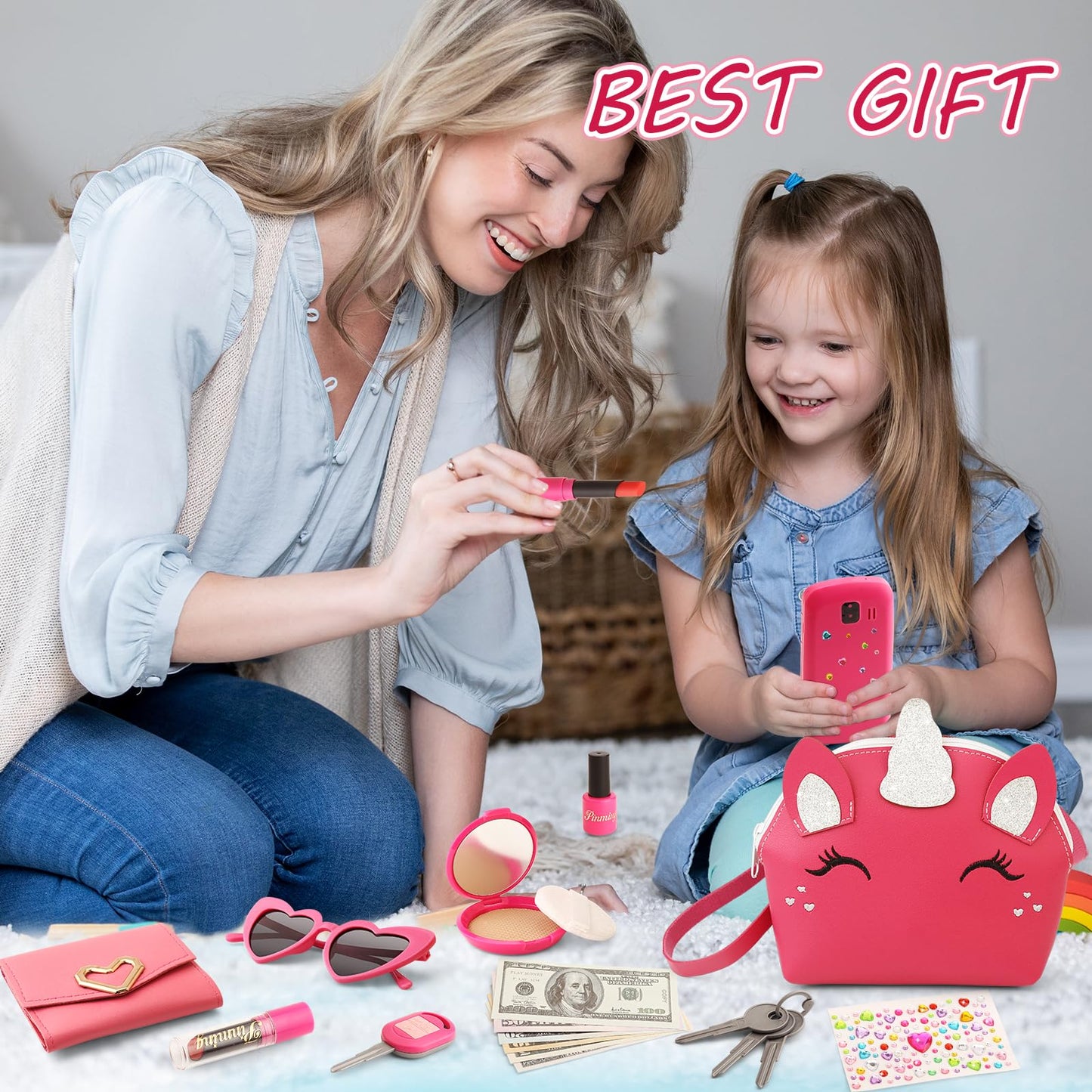 Toddler Unicorn Purse with Makeup Kit Set