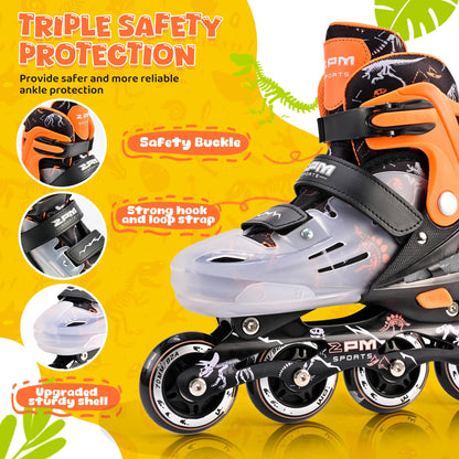 2PM SPORTS Adjustable Inline Skates with Light Up Wheels