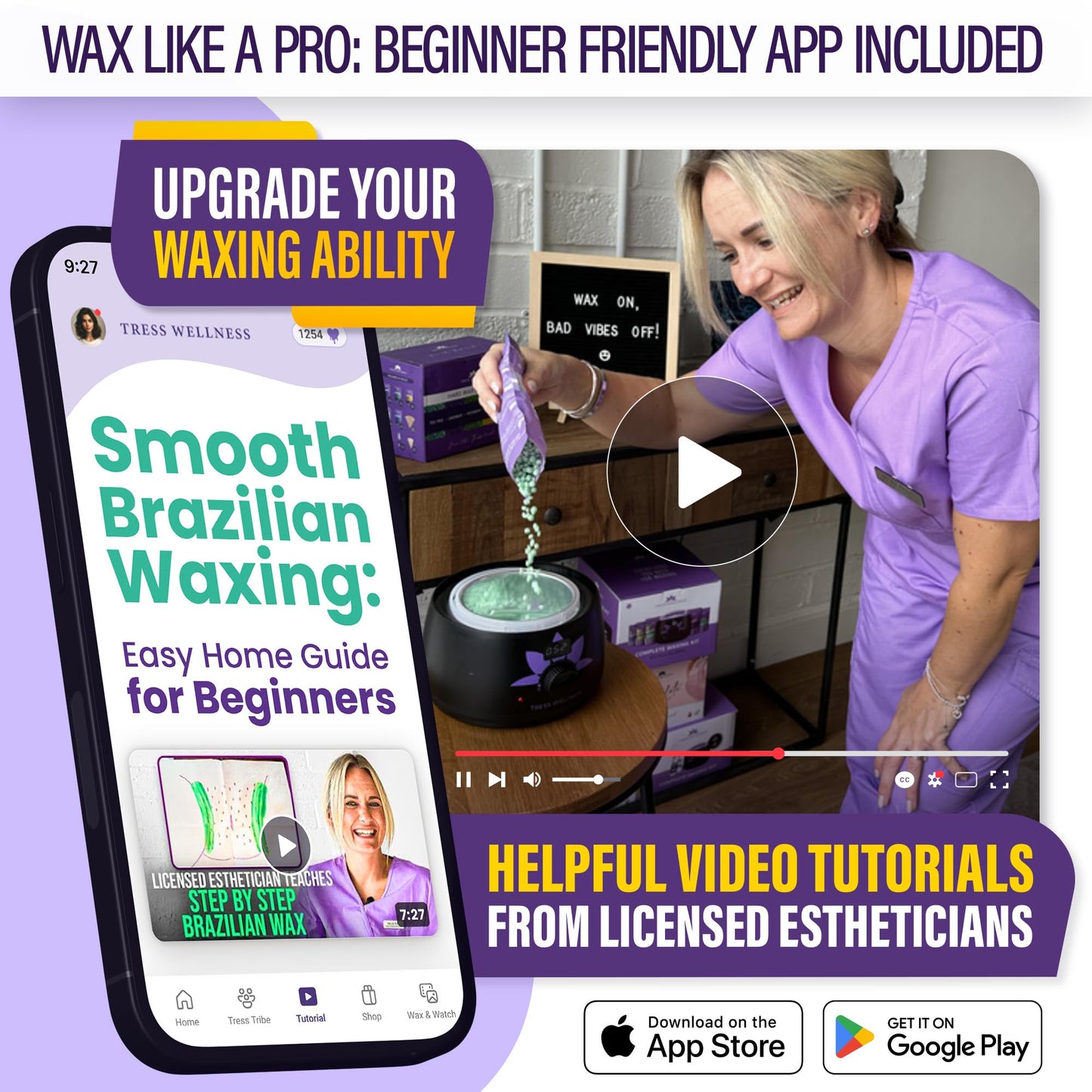 Tress Wellness Brazilian Waxing Kit for Sensitive Skin