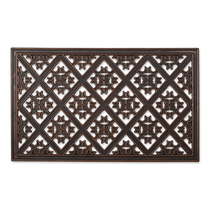 DII All Weather Rubber Doormat, Brown Lattice