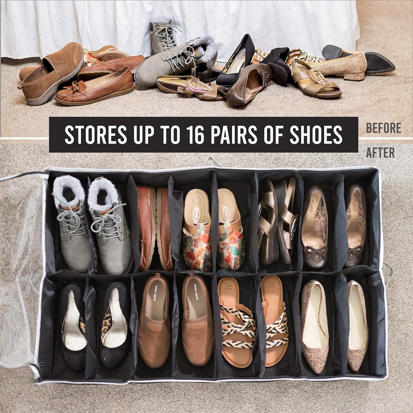 Under Bed Shoe Storage Organizer by HOLDN' STORAGE