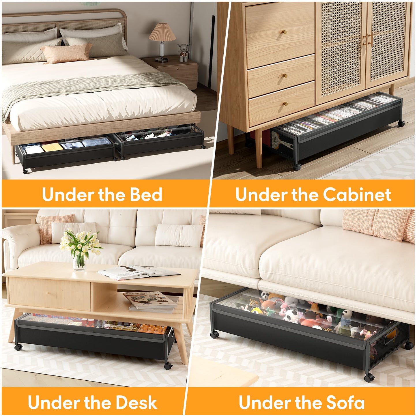 Under Bed Storage Containers with Wheels - 1 Pack