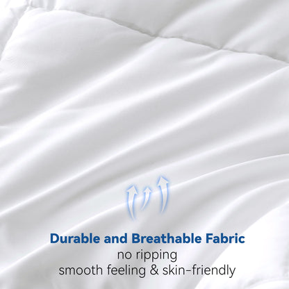 Johalaide Bedding Twin Comforter Duvet Insert, Quilted White Down Alternative Comforter with Ultra-Soft Brushed Fabric,All Season Comforter with 8 Tabs