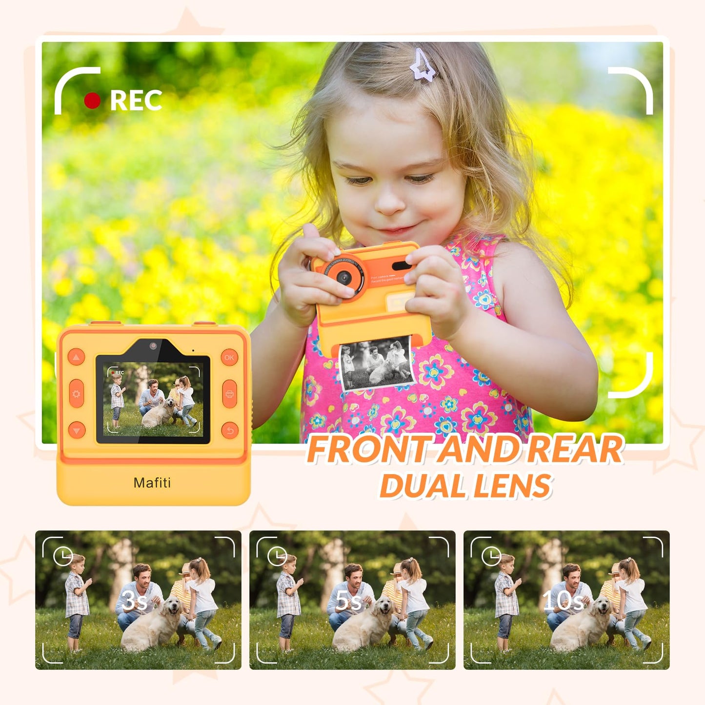 Mafiti Kids Camera Instant Print,1080P Instant Camera for Kids