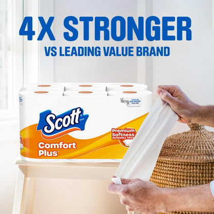 Scott ComfortPlus Toilet Paper, 12 Double Rolls