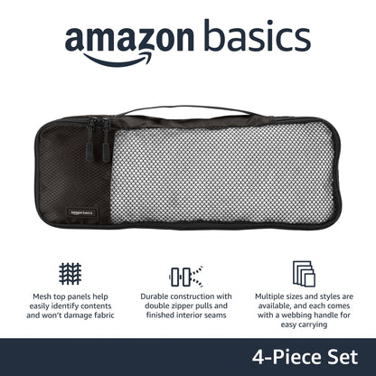 4-Pack Amazon Basics Packing Cubes for Travel