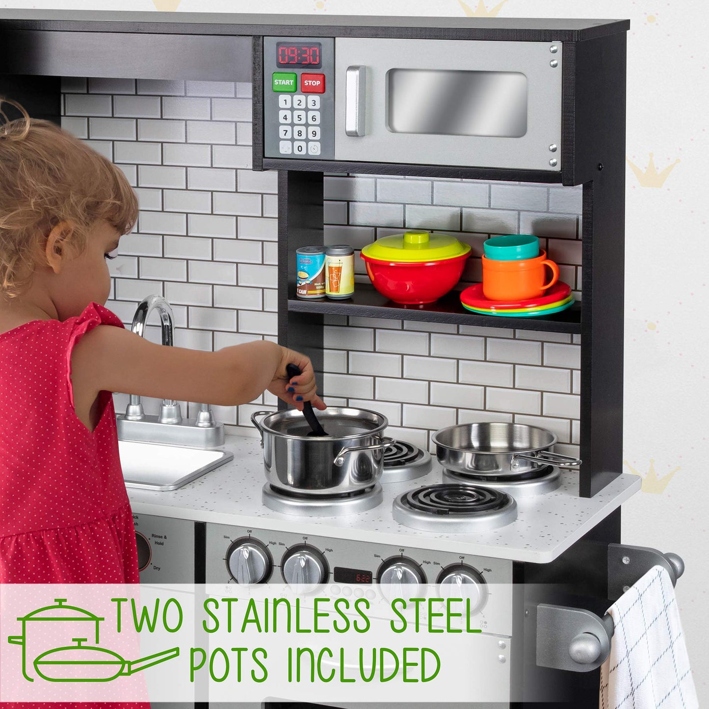 Lil' Jumbl Kids Wooden Play Kitchen Set