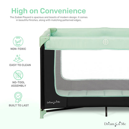 Dream On Me Zodiak Portable Baby Playard in Mint