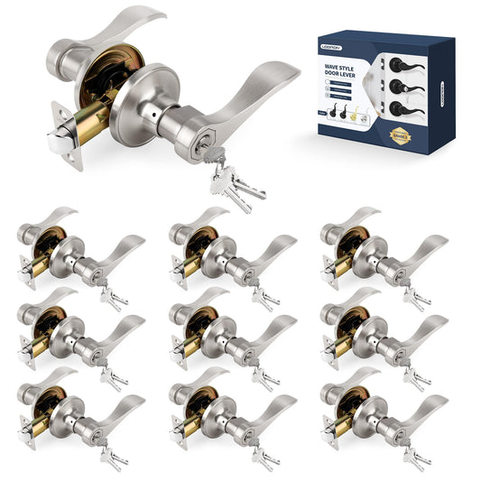 10 Pack Keyed Entry Door Handles by LOQRON