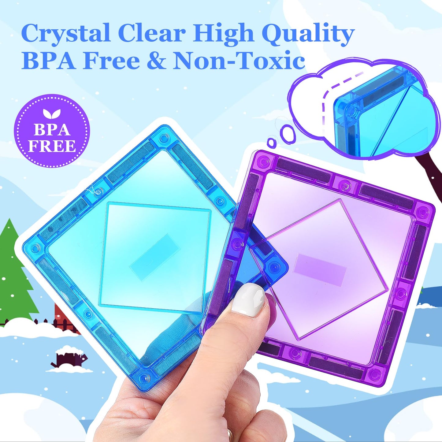 Magnetic Building Tiles for Kids 3-7 Years