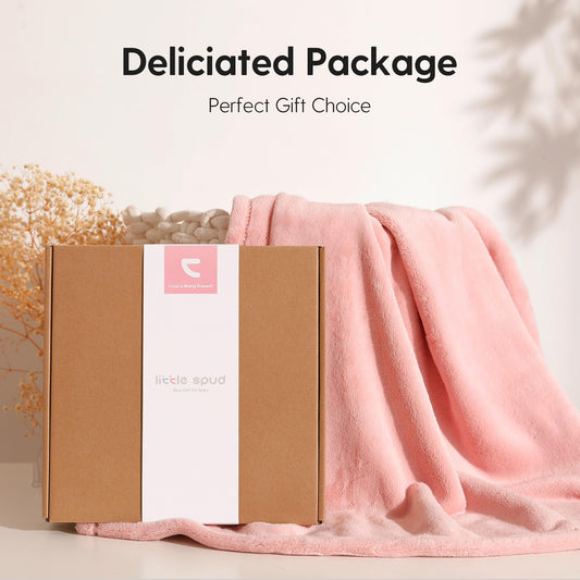 LITTLE SPUD Baby Blankets, MilkyPlush™ Blankets for Newborns, Infants and Toddlers, 50x50 Inch Soft Baby Blanket, Perfect Newborn Gifts for Baby Girls, Pink