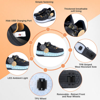 Pairobin 2-in-1 Kids Roller Skate Shoes