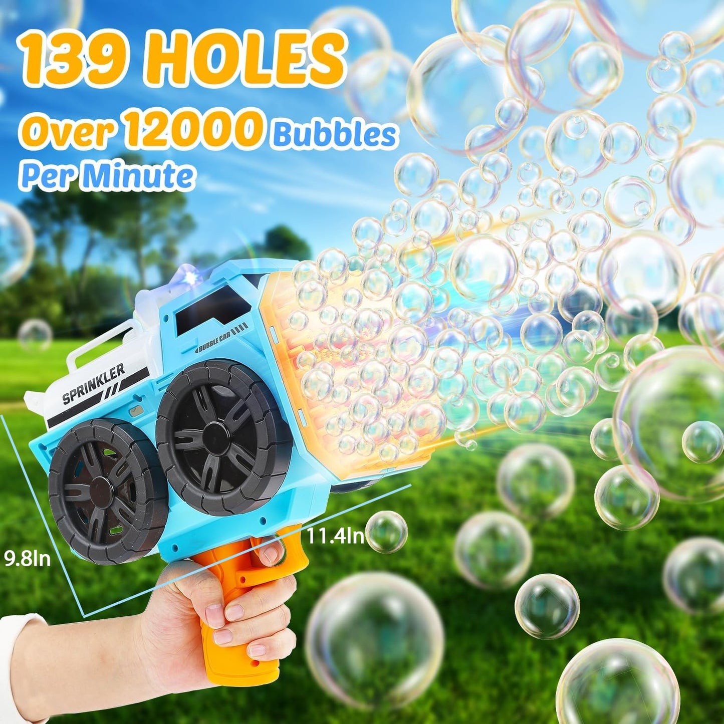 Eaglestone Bubble Machine Gun for Kids, 139 Hole Automatic Bubbles Wand, Blower, Maker for Toddlers- Outdoor Bubble Toys for Boys & Girls - Easter,Wedding, Party Gifts for Ages 3 4 5 6 7 8