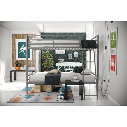 Novogratz Maxwell Twin-Over-Twin Metal Bunk Bed, Grey