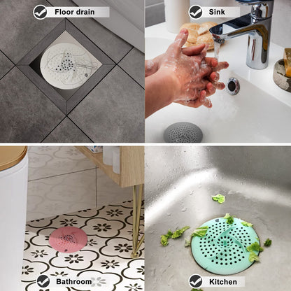 PoliPoki 2 Packs Bathtub Drain Hair Catcher Durable Silicone, Shower Drain Cover Hair Catcher with Suction Cup, Easy to Install and Clean Suit, Great for Shower, Bathtub, Tub, Bathroom