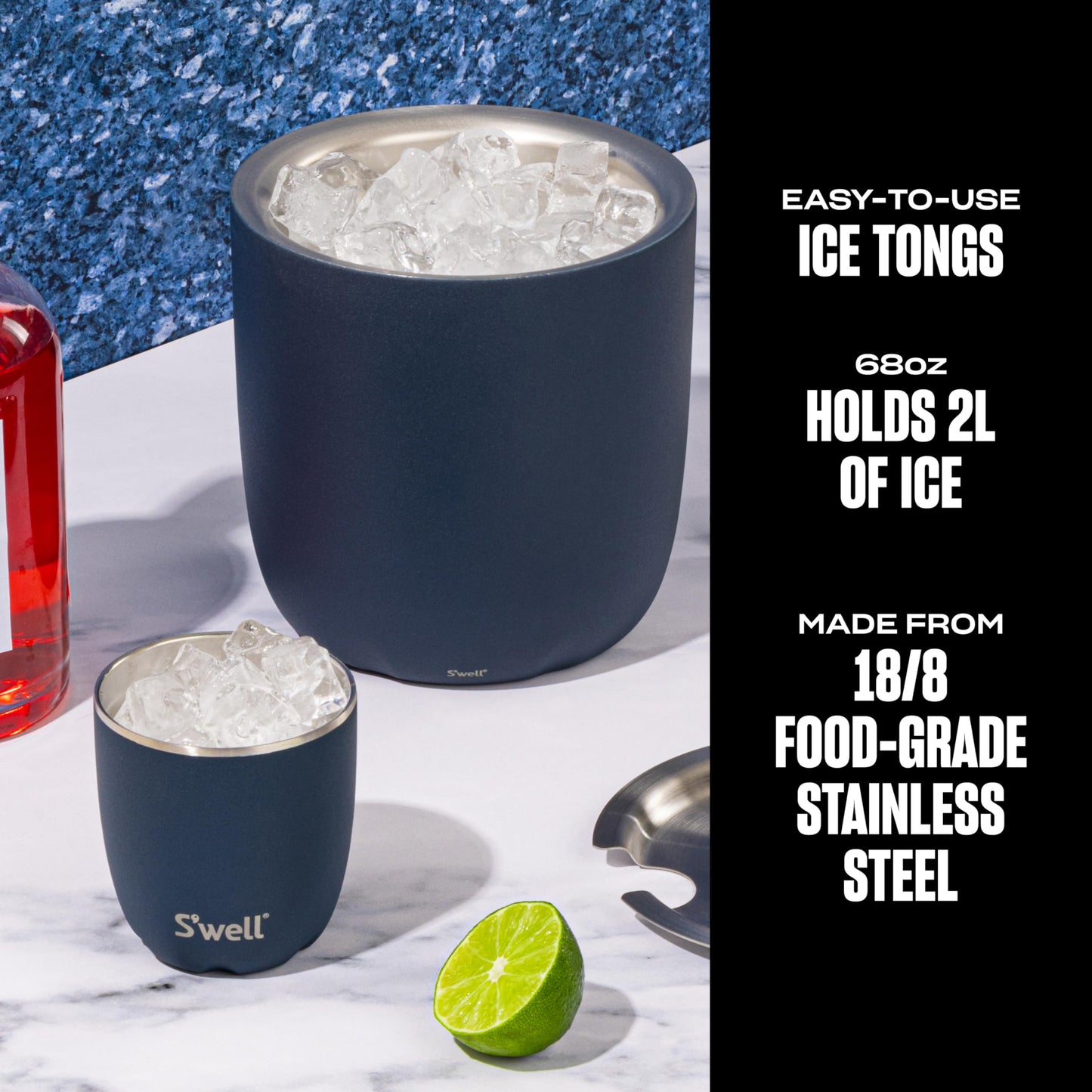 68oz S'well Ice Bucket with Tongs