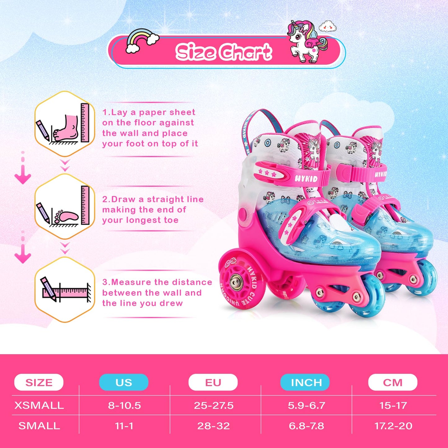 Adjustable Kids Roller Skates with Luminous Wheels