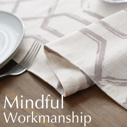 JINCHAN Linen Table Runner Moroccan Tile Print Kitchen Table Cloth 72 Inch Diamond Design Farmhouse Rustic Coffee Table Decor for Kitchen Dining Table Indoor Outdoor Decor 1 Panel Grey on Beige