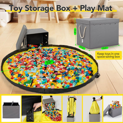 Kids Toy Storage Chest with Play Mat