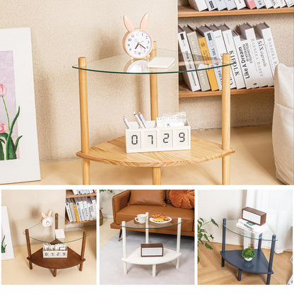 Stylish 2-Tier Glass Top Side Table