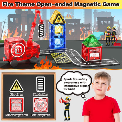Magnetic Tiles Road Set Toy for Kids