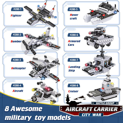 Aircraft Carrier Building Blocks Set for Kids