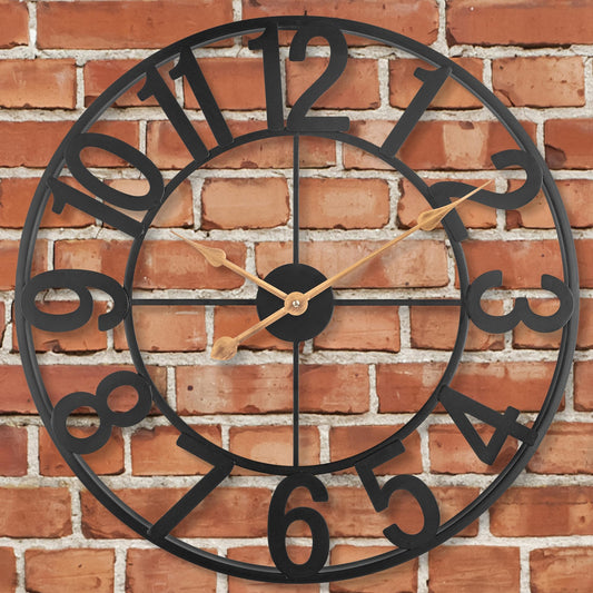 24-Inch Outdoor Wall Clock, Silent Battery Operated