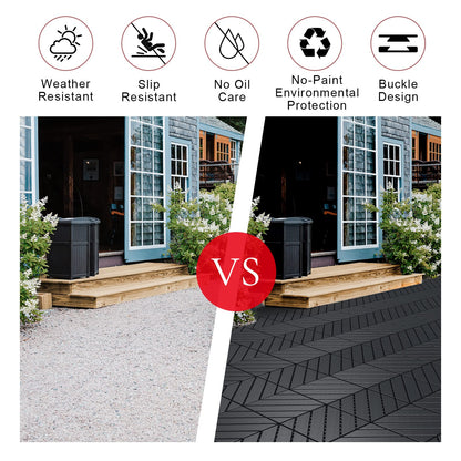 VANCASTLE Plastic Interlocking Deck Tiles, 11.8"x11.8"(Pack of 36), Patio Flooring Outdoor Waterproof All Weather Use, Outdoor Flooring for Patio Garden Poolside Front/Back Yard, Dark Grey