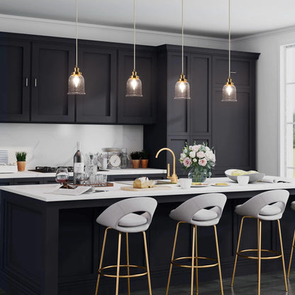 Gold Seeded Glass Pendant Light for Kitchen