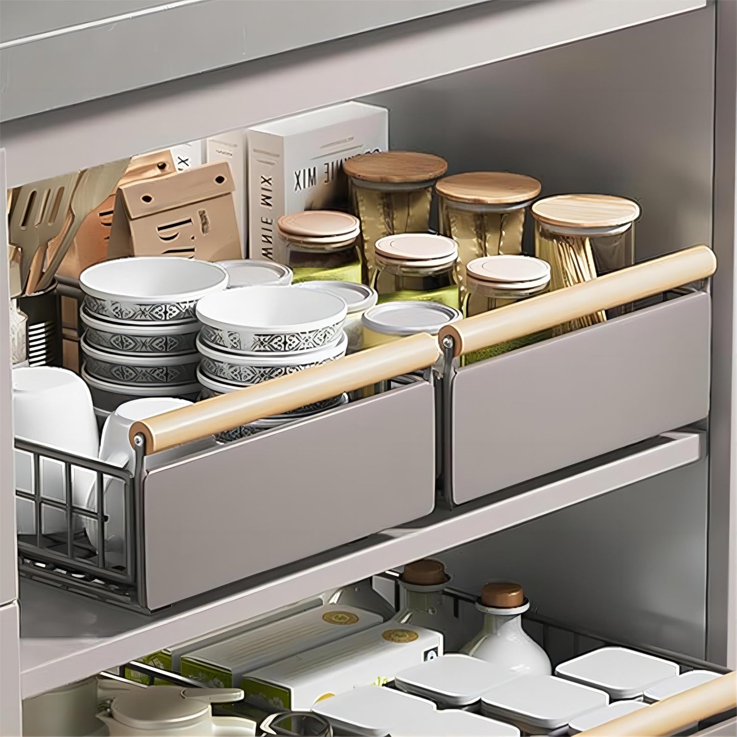 Pull Out Cabinet Organizer with Sliding Drawers