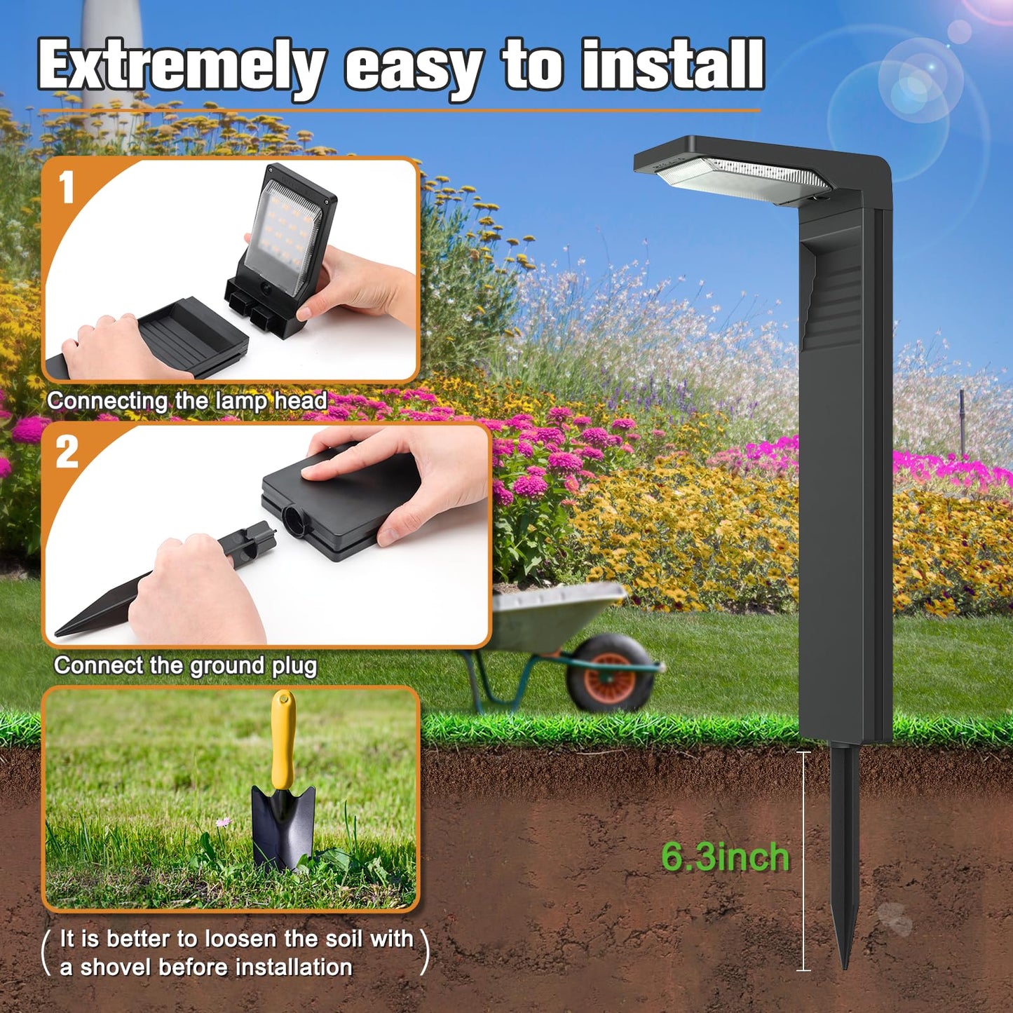 VOLISUN Solar Garden Lights - 4 Pack Bright