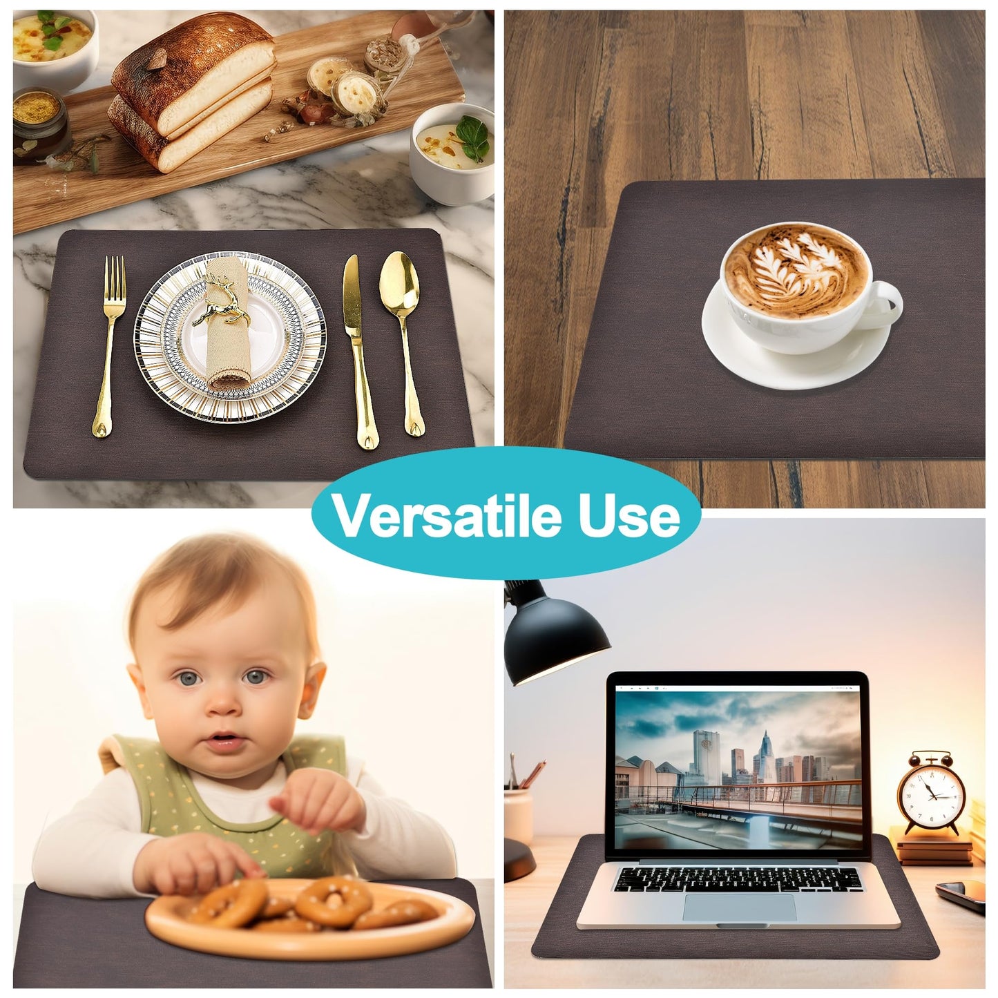 Leather Placemats Set - Waterproof & Heat Resistant
