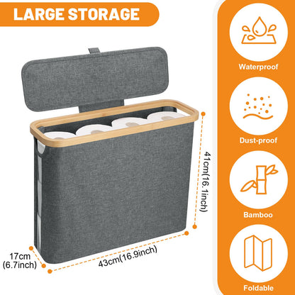 30L Toilet Paper Storage Basket with Lid