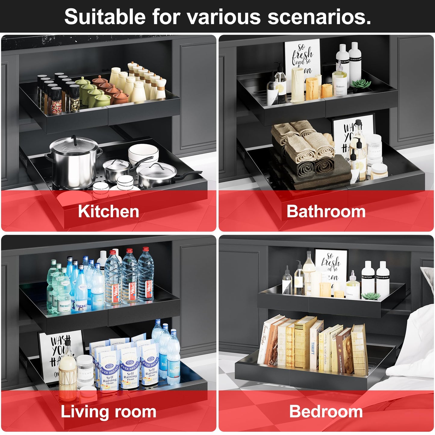 Expandable Cabinet Organizer for Pots and Pans