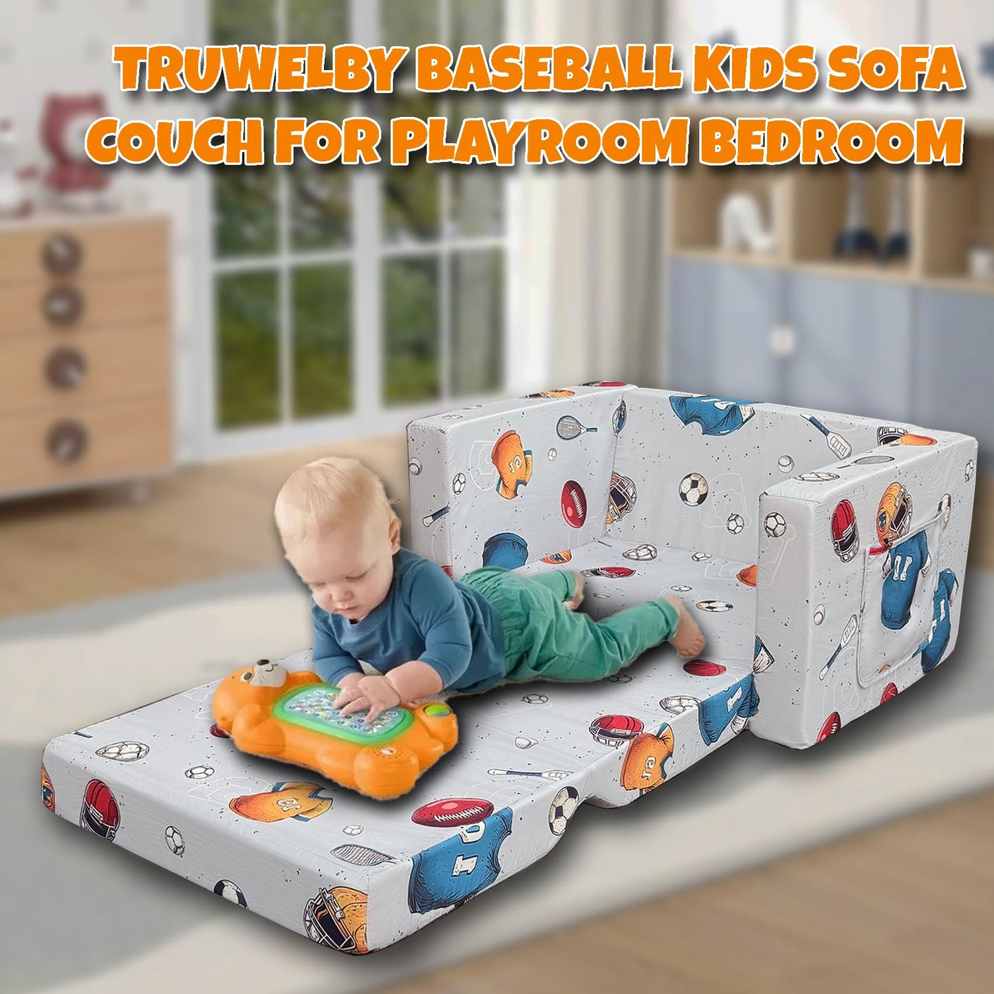 Kids Fold-Out Sofa Lounger for Toddlers