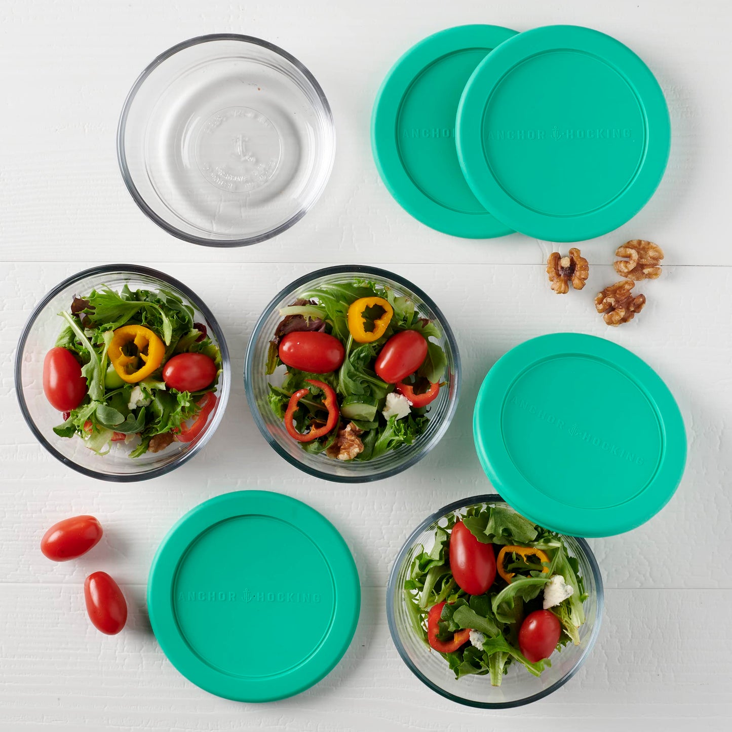 4 Pack Anchor Hocking Glass Storage Containers