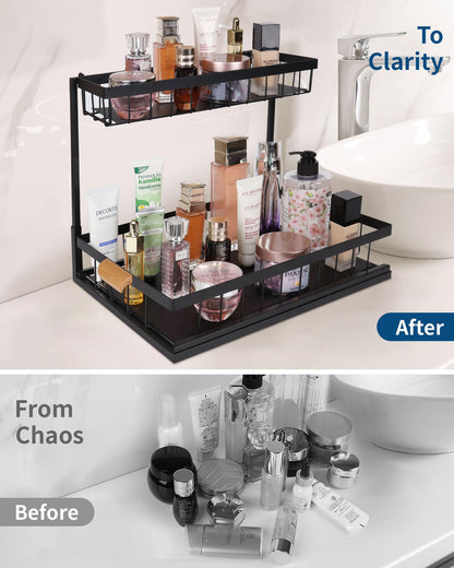 2 Pack Under Sink Organizer with Sliding Drawer