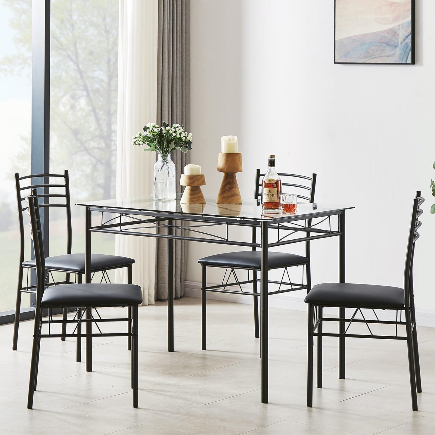 Dining Table and Chairs Set for 4 by VECELO